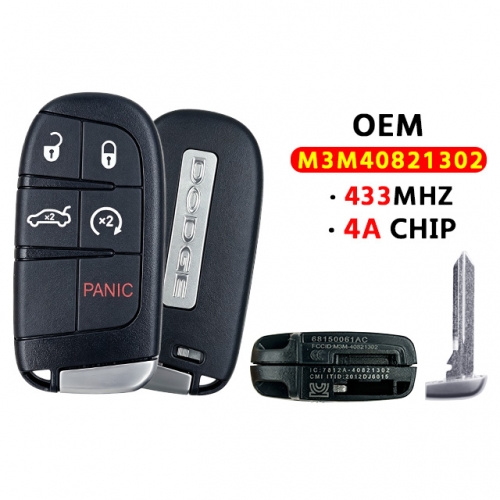 OEM 5button smart key 433Mhz 4A Chip M3M40821302 for  Dodge Challenger  Charger 2019-2023