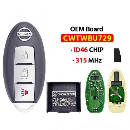 OEM Board 3Button Remote Car Key 315MHz ID46 Chip CWTWBU729 for 2008 2009 2010 2011 2012 2013 T-Nissan Rogue