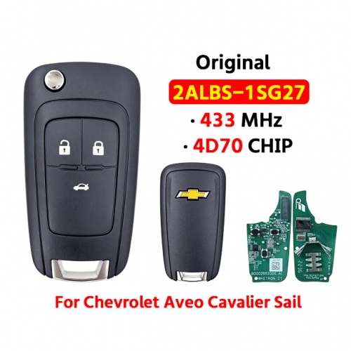 OEM 3Button Remote key 433Mhz 4D70 Chip FCCID：2ALBS-1SG27 For Chevrolet Aveo Cavalier Sail
