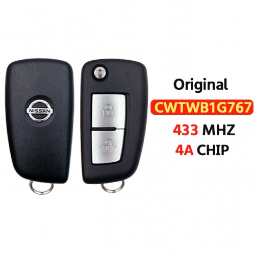Original 2Button Remote Key 433Mhz 4A PCF7961M Chip CWTWB1G767 For T-Nissan Rogue X-Trail Qashqai Juke T-Pulsar with logo
