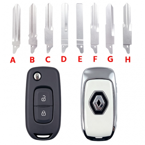 2Button T-Renault remote key shell with logo（White）