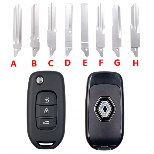 3 Button T-Renault remote key shell with logo（Black）