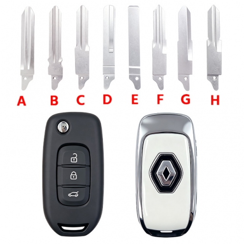 3 Button T-Renault remote key shell with logo（White）