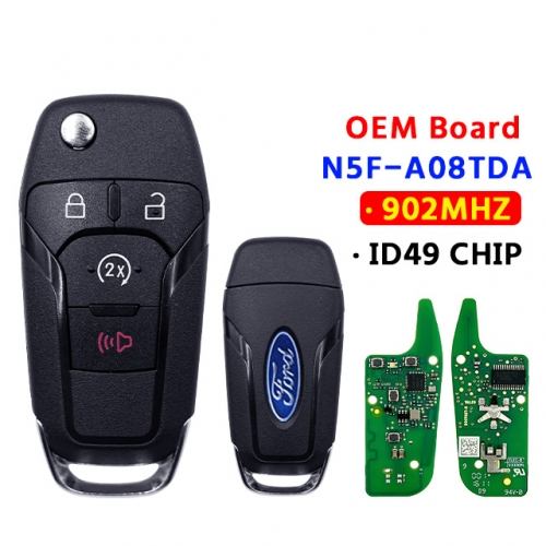 OEM Board Flip Key Keyless Remote Start fob 4Button 902MHZ ID49 for FORD F150 F-250/F-350 Super Duty N5F-A08TDA