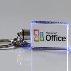 Promotional Rectangle Cystal Mini LED Key Chains