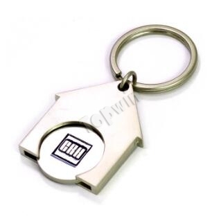 Customised House Trolley Coin Key Ring Holder