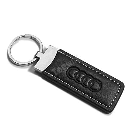 Audi Logo Genuine Leather Metal Keyrings