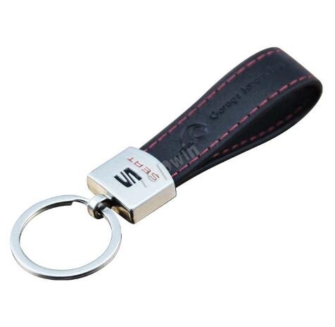 Embossed Leather Metal Keychain Supplier
