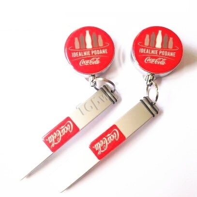 Promotional Badge Reel and Bottle Opener Keychain Set