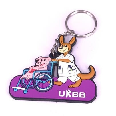 2D feito-à-medida de borracha Keychains para o hospital de crianças