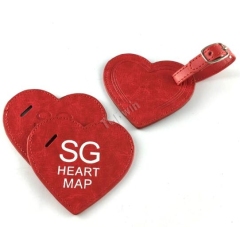 Etiquetas personalizadas rojas del bolso en forma de corazón al por mayor