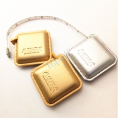Custom Made Gold and Silver Leather Mini Square Tape Measures