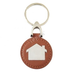 Promotional House Shape Leather Metal Key Holders