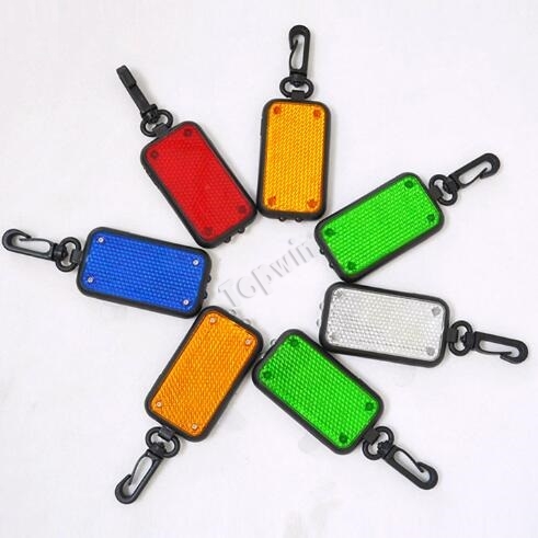 Rectangle LED Flashing Reflective Light Key Chains for Outdoor Camping