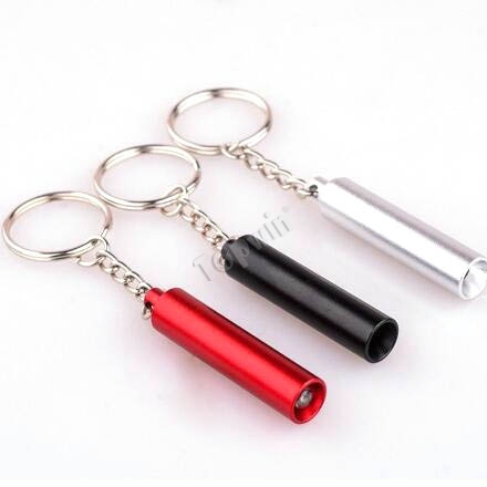 Pocket Anodized Aluminum Mini LED Torch Keyrings in Bulk