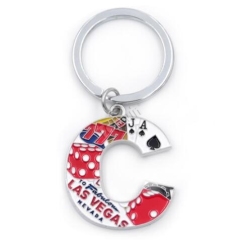 Customized Alphabet Design Enamel Souvenir Key Chains Wholesale