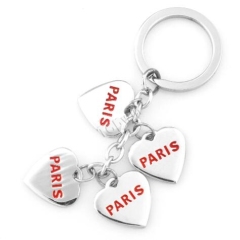 Heart Shape France Paris Souvenir Key Chain Charms