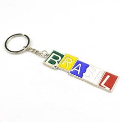 Gold Plating Brasil Letter Keychains in Bulk