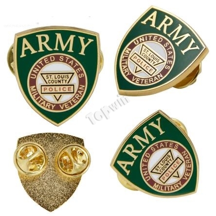 Customized Gold Lapel Badges for US Army Military Veteran