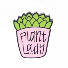 Personalized Hard Enamel Plant Lady Lapel Badges Wholesale