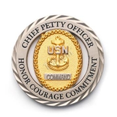 Custom Dual Plating Challenge Coins for Chief Petty Officer