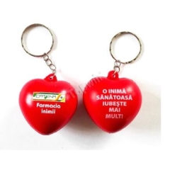 Personalized Logo Printed Heart Shape Squishy Toy Keychain
