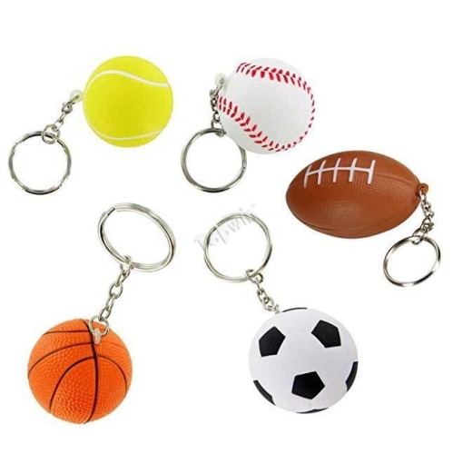 40mm Stress Soccer Ball Basket Ball Toy Keyrings
