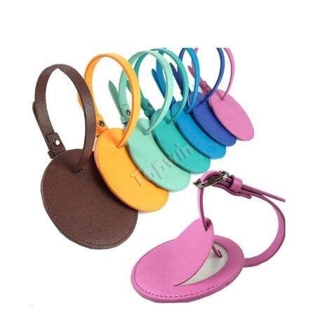 Blank Hot Selling Faux Leather Circular Luggage Tag Wholesale
