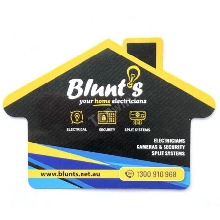 Promotional Budget House Shape Paper Printed Fridge Magnet for Electrican Plumber