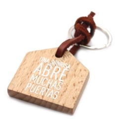 Custom Logo Printed Wooden House Keychain Maker