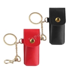 Elegant Red and Black Color Lipstick Leather Holder Key Rings