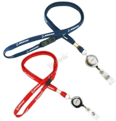 Personalized Tubular Narrow Lanyards with Retractable Badge Reel