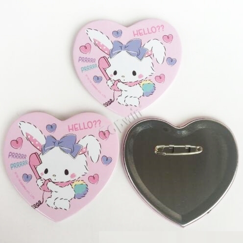 Custom Image Printed Heart Shape Button Badges