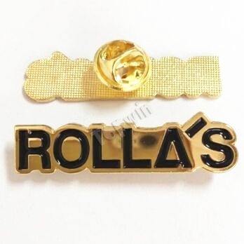 Customized Alphabet Design Gold Pin Badges