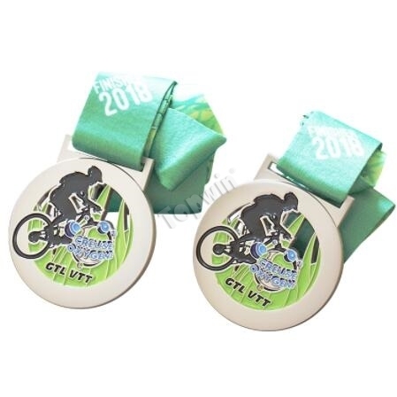 Cutout Design Bicycle Bike Events Medallion and Ribbon