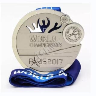 Custom Made Gold Silver Bronze World Championships Medal and Ribbon