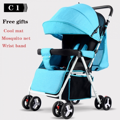 Portable Baby Stroller Folding Baby Carriage Ultra Lightweight and Convenient Can Sit Lie Baby Simple Child Mini Four Wheel Cart