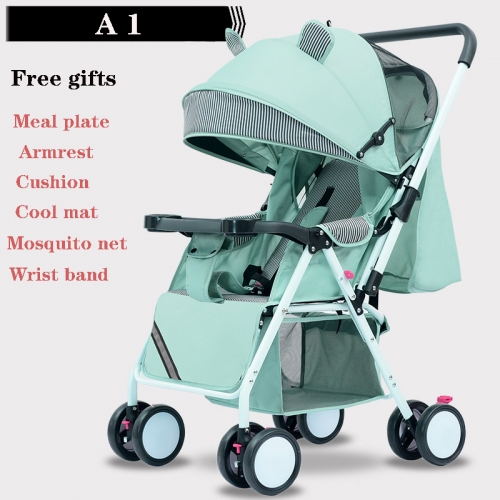 Portable Baby Stroller Folding Baby Carriage Ultra Lightweight and Convenient Can Sit Lie Baby Simple Child Mini Four Wheel Cart Portable Baby Strolle