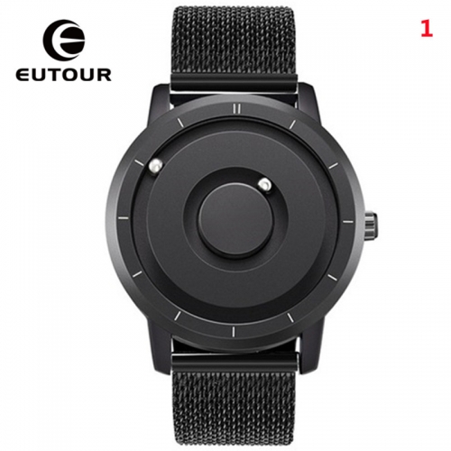 Eutour Watch Blue Rose Gold Black Sliver Magnetic Ball Metal Multinational Watches Man Rubber Sports Clock Male Relo