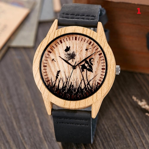Life Tree Imitation Wood Watch Men Women Quartz Imitate Wooden Watch Soft Leather Band Wristwatch Male Reloj montre uhr