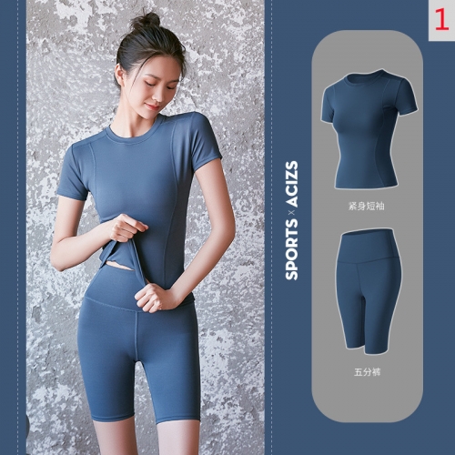 Yoga clothing women summer professional high-end fashion slim sexy running gym beginners European and American exercise set
