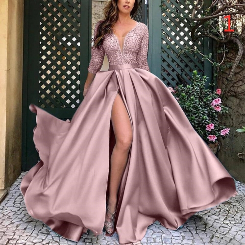 2021 new European and American foreign trade women's independent stand bronzing big sexy dress with a tail party evening dress new