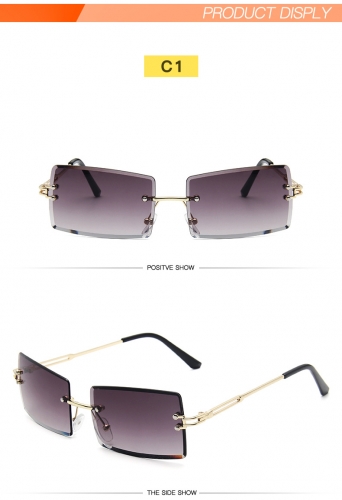 New rimless rimless sunglasses ladies trend web celebrity street shot sunglasses cross-border fast sales glasses sales