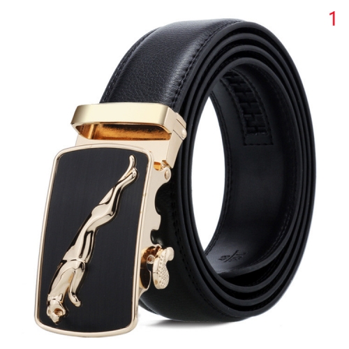 Men's leather belt automatic buckle business belt Men's soft cowhide belt