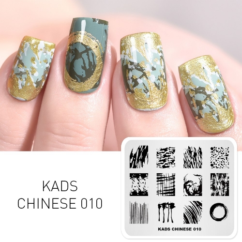 CHINESE 010 Nail Stamping Plate Chinese Style Splashing Ink