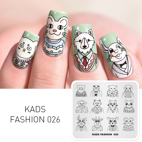 FASHION 026 Nail Stamping Plate Fashion Animals