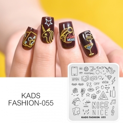 FASHION 055 Nail Stamping Plate Neon