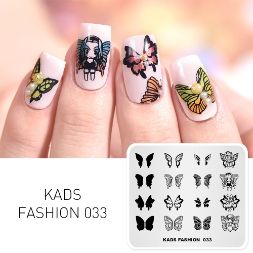 FASHION 033 Nail Stamping Plate Butterfly Wing