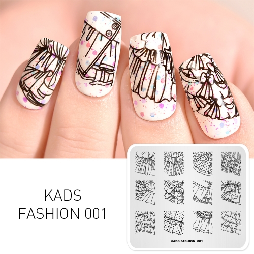 FASHION 001 Nail Stamping Plate Skirt Macrame