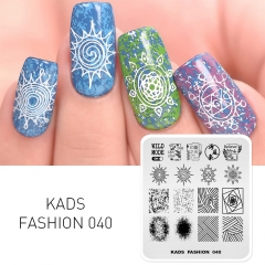 FASHION 040 Nail Stamping Plate Rain